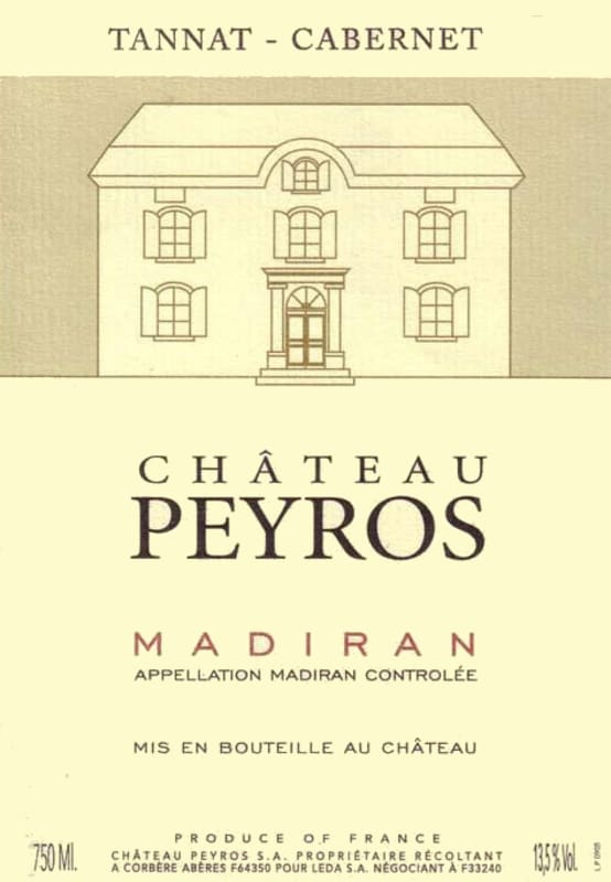 Vignobles Lesgourgues Chateau Peyros 2004 Front Label