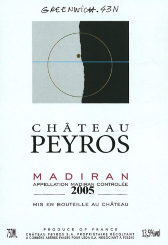 Vignobles Lesgourgues Chateau Peyros Greenwich 43 N 2005 Front Label