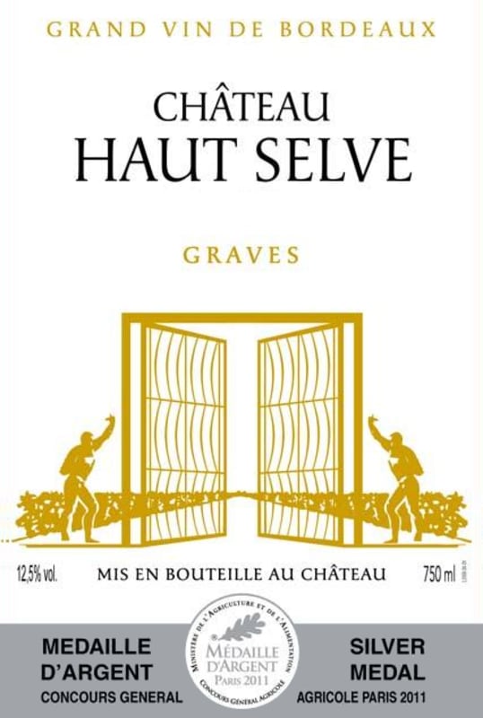 Vignobles Lesgourgues Chateau Haut Selve Blanc 2014 Front Label