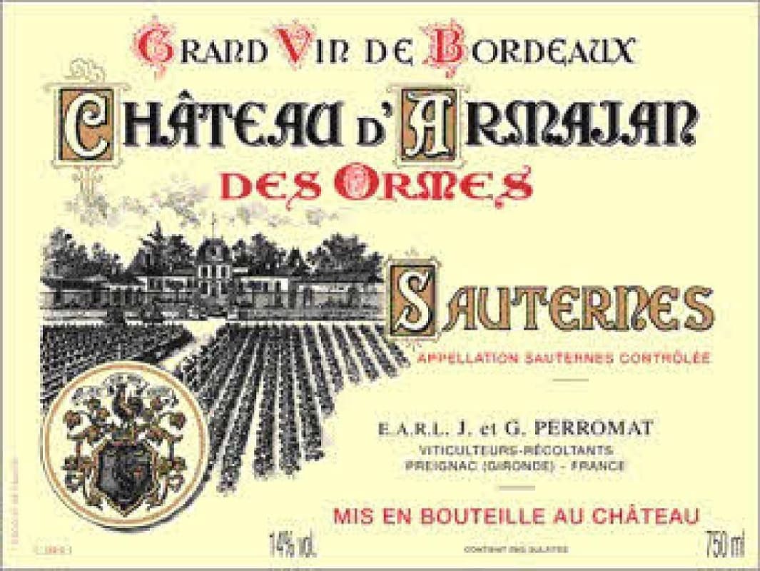 Vignobles M&J Perromat Chateau d'Armajan des Ormes 2010 Front Label