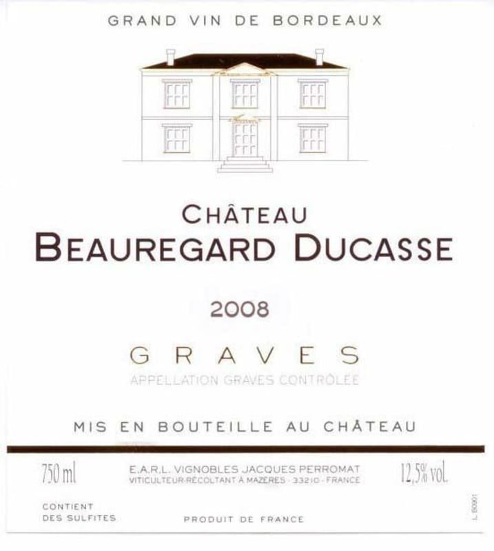 Vignobles M&J Perromat Chateau Beauregard Ducasse 2008 Front Label
