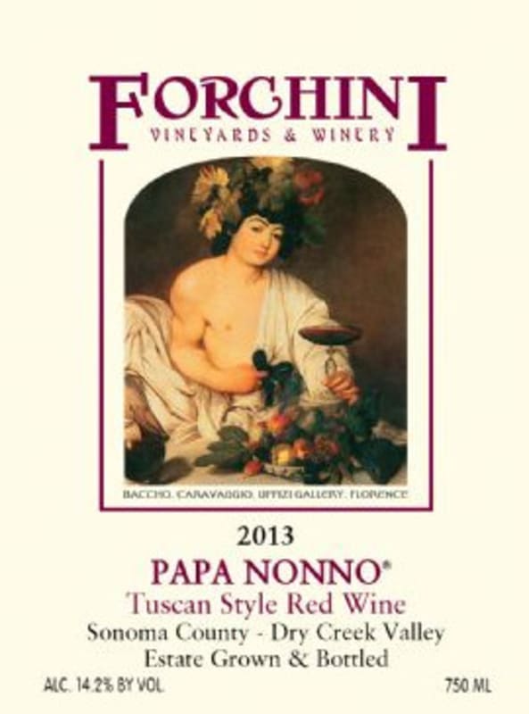 Forchini Vineyards & Winery Papa Nonno Tuscan Style Red 2013 Front Label