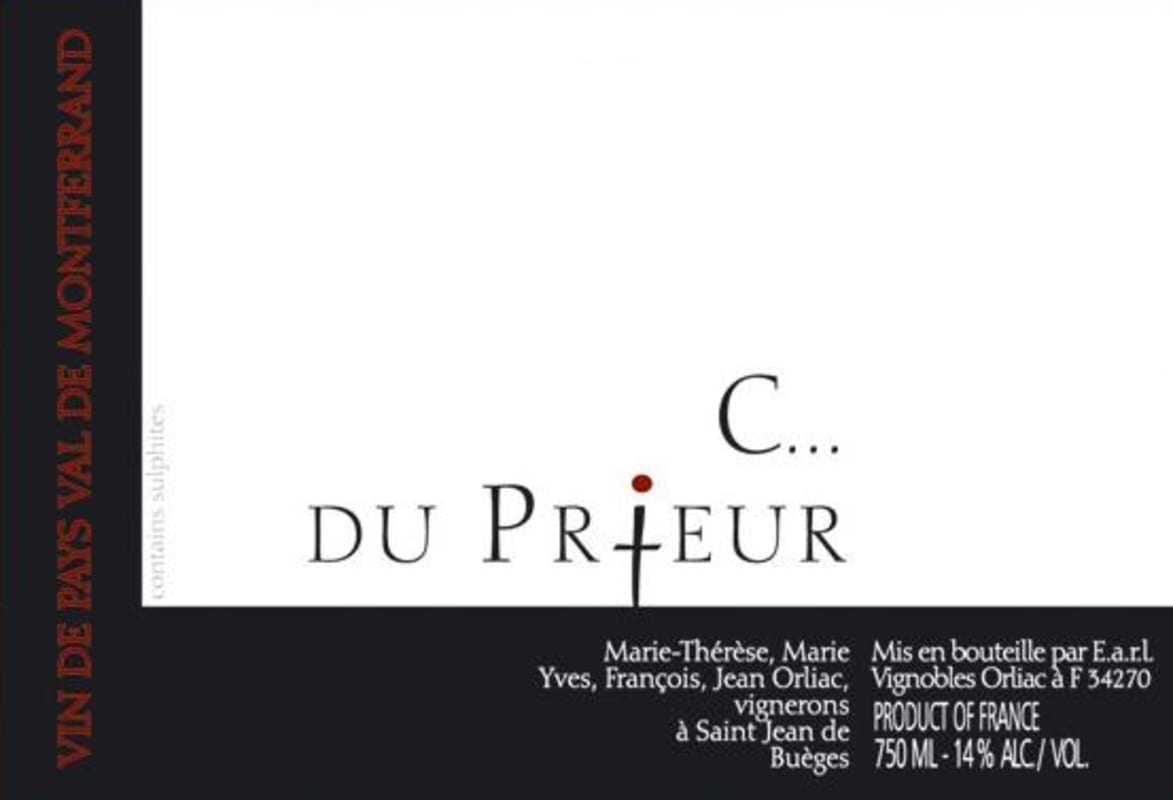 Vignobles Orliac Languedoc Clos du Prieur 2007 Front Label
