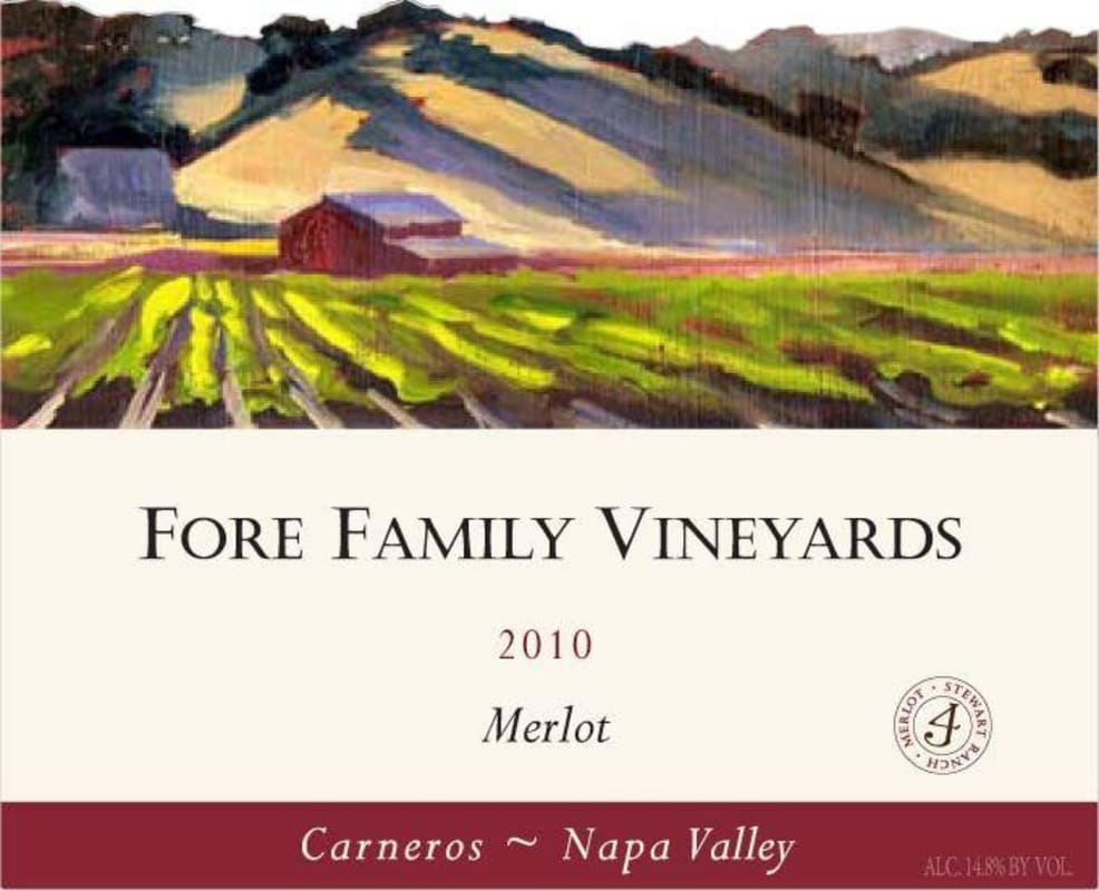 Fore Family Vineyards Merlot 2010 Front Label