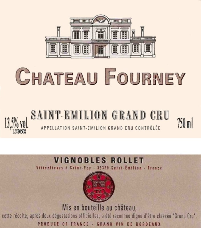 Vignobles Rollet Saint-Emilion Grand Cru Chateau Fourney 2010 Front Label