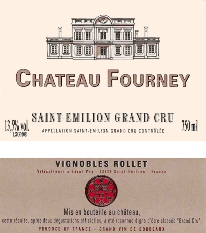 Vignobles Rollet Saint-Emilion Grand Cru Chateau Fourney 2009 Front Label