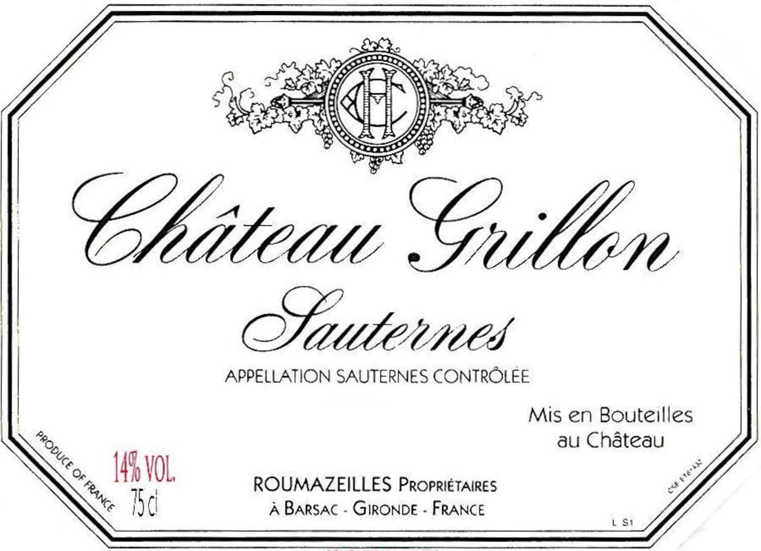 Vignobles Roumazeilles Chateau Grillon 2010 Front Label