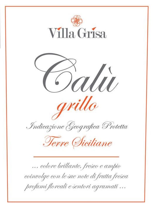 Villa Grisa Terre Siciliane Calu Grillo 2015 Front Label