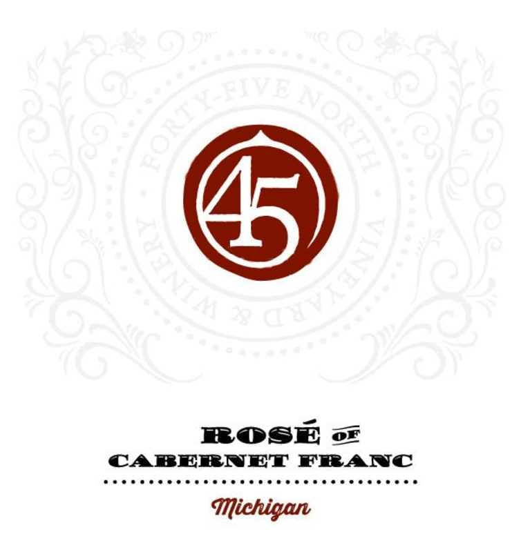 Forty-Five North Vineyard & Winery Rose of Cabernet Franc 2015 Front Label