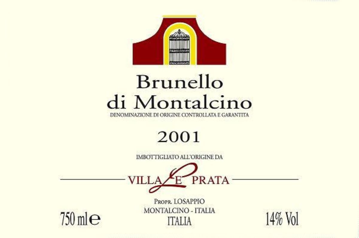 Villa Le Prata Brunello di Montalcino 2001 Front Label