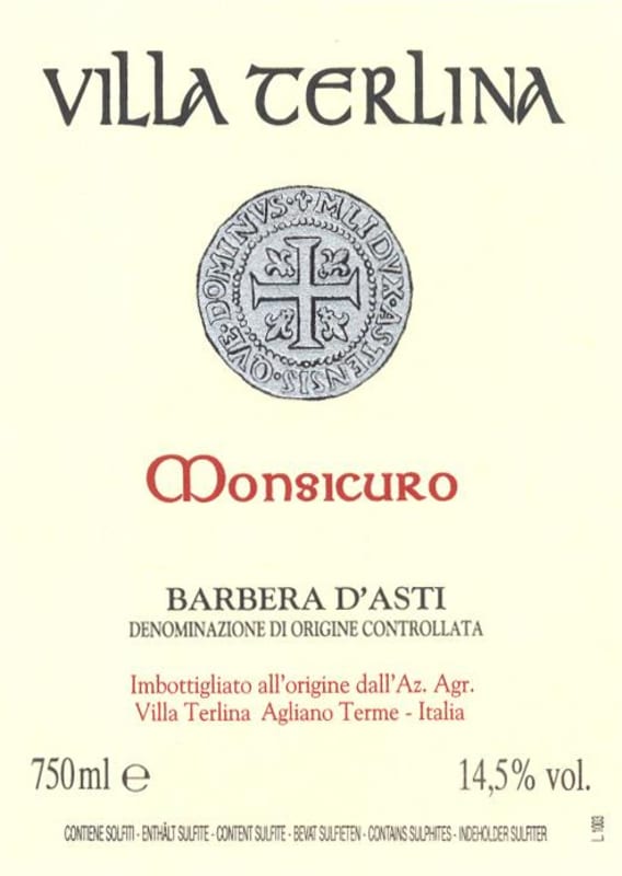 Quinta de Loureiro Barbera d'Asti Monsicuro 2009 Front Label