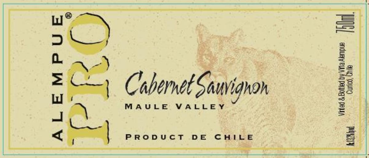Vina Alempue Cabernet Sauvignon 2013 Front Label
