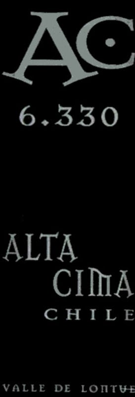 Vina Alta Cima 6.330 Premium Reserve Red 2013 Front Label