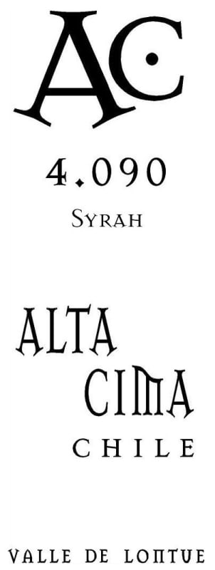Vina Alta Cima 4.090 Syrah 2013 Front Label