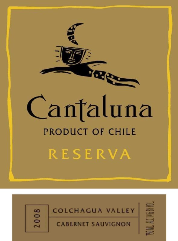 Vina Cantaluna S.A. Reserva Cabernet Sauvignon 2008 Front Label
