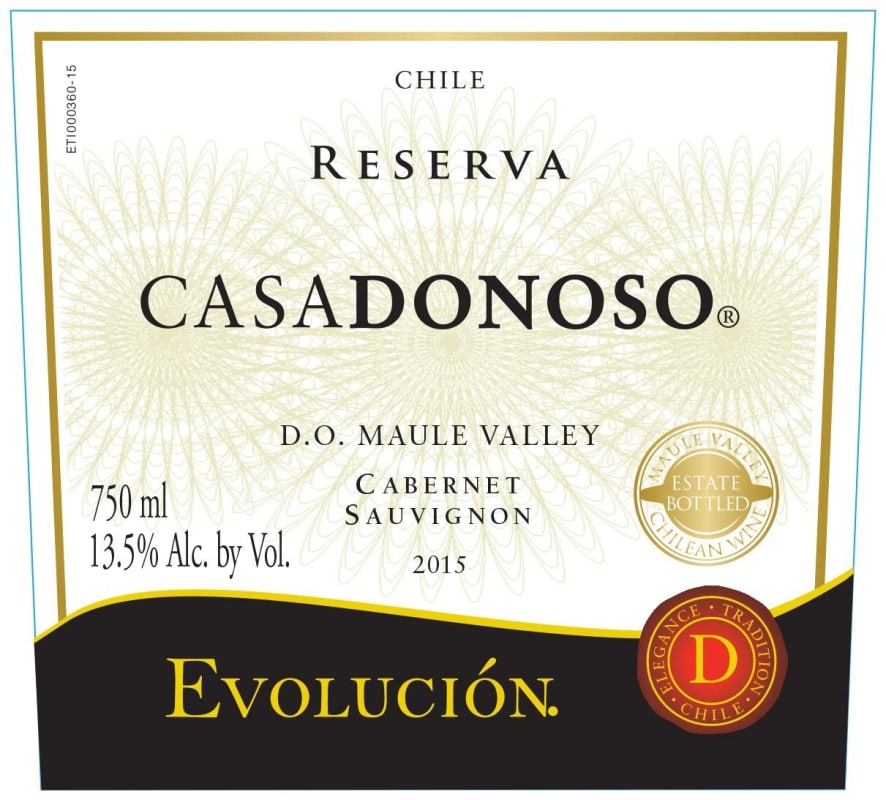 Vina Casa Donoso Evolucion Reserva Cabernet Sauvignon 2015 Front Label