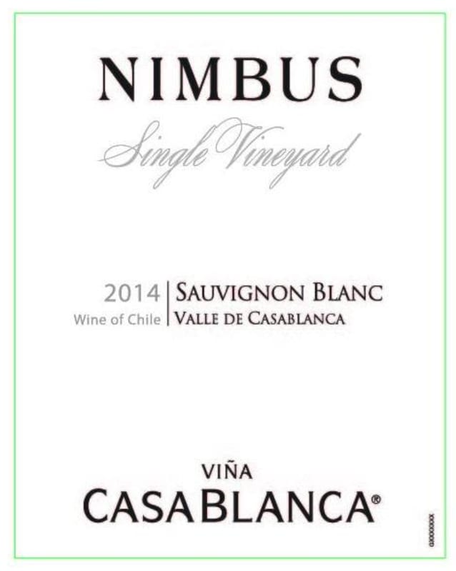 Vina Casablanca Nimbus Single Vineyard Sauvignon Blanc 2014 Front Label
