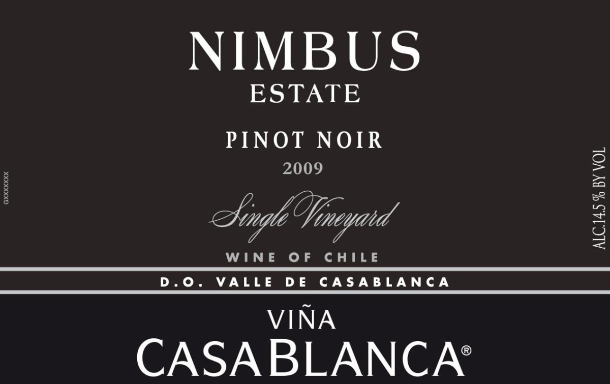 Vina Casablanca Nimbus Estate Pinot Noir 2009 Front Label