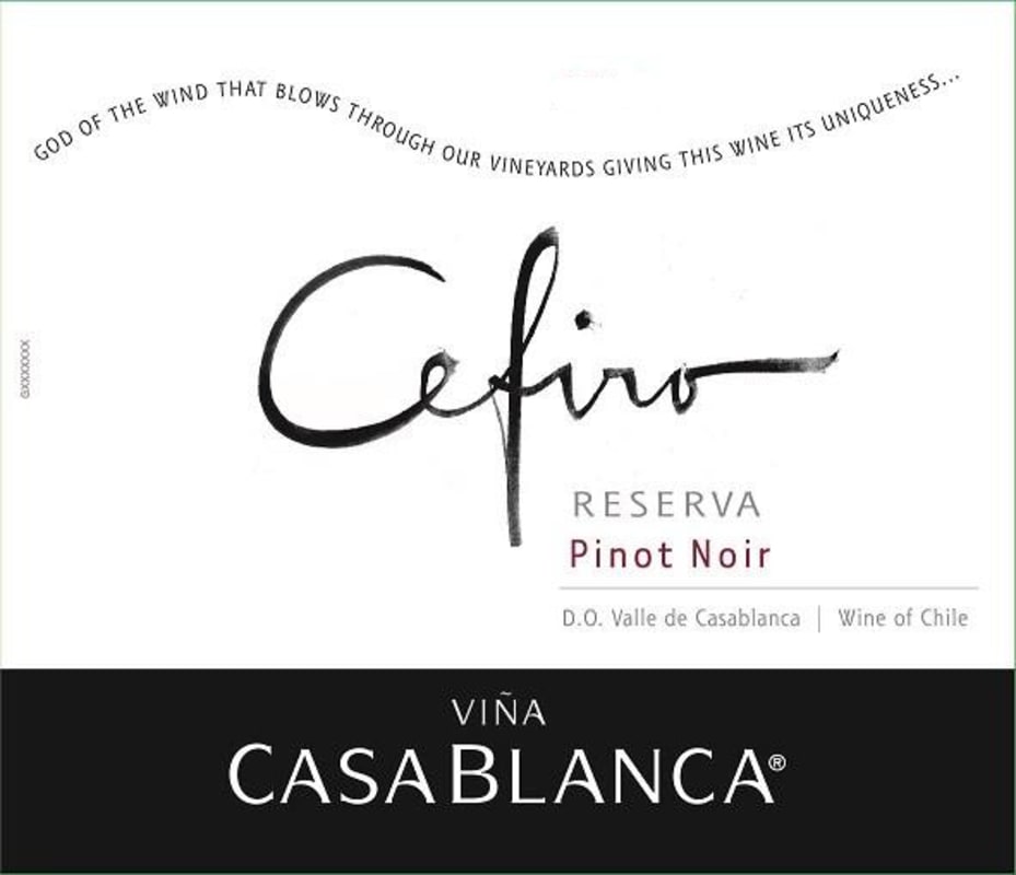 Vina Casablanca Cefiro Reserva Pinot Noir 2015 Front Label