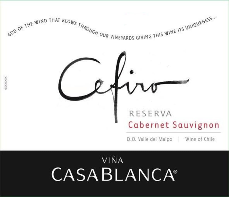 Vina Casablanca Cefiro Reserva Cabernet Sauvignon 2014 Front Label