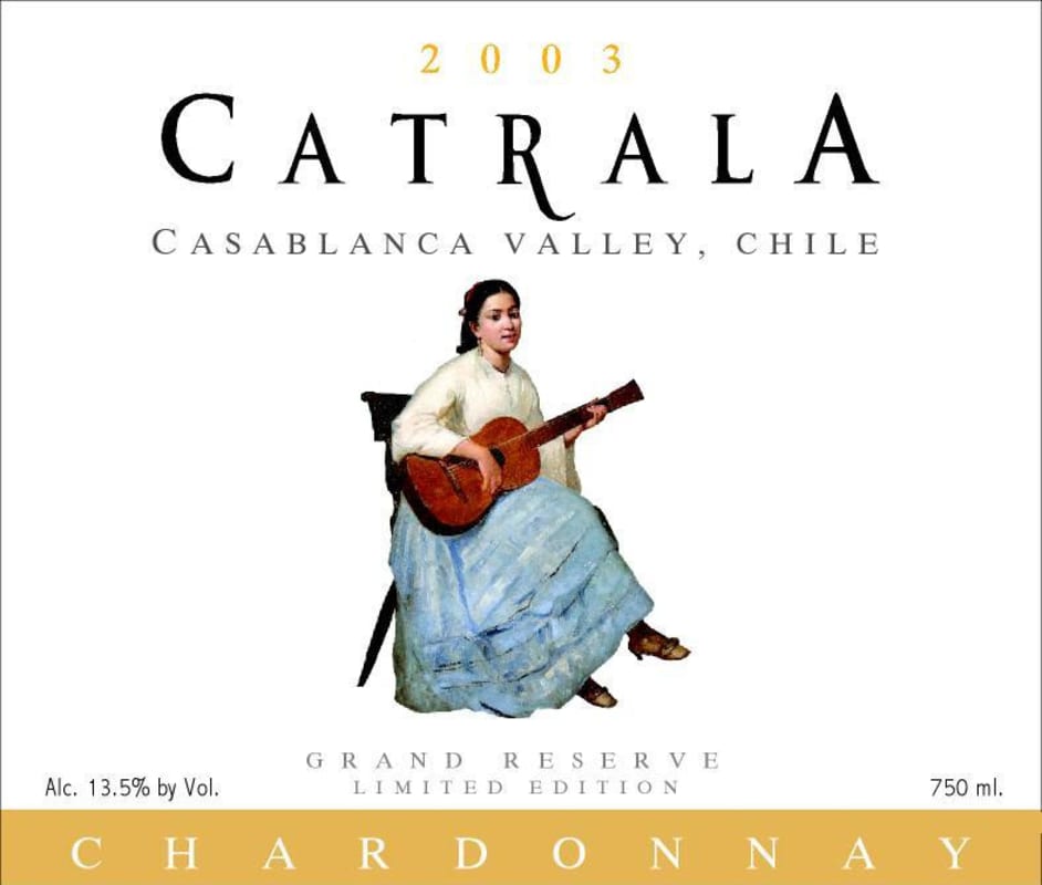 Vina Catrala Limited Edition Grand Reserve Chardonnay 2003 Front Label