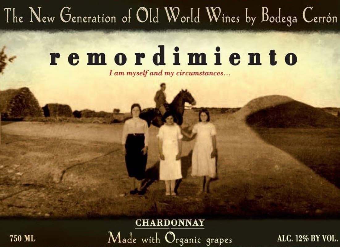 Vina Cerron Remordimiento Fermentado en Barrica Vino de la Tierra Blanco 2014 Front Label