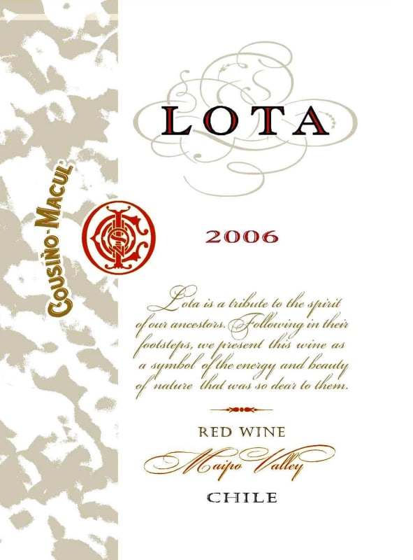 Vina Cousino-Macul Lota Red 2006 Front Label