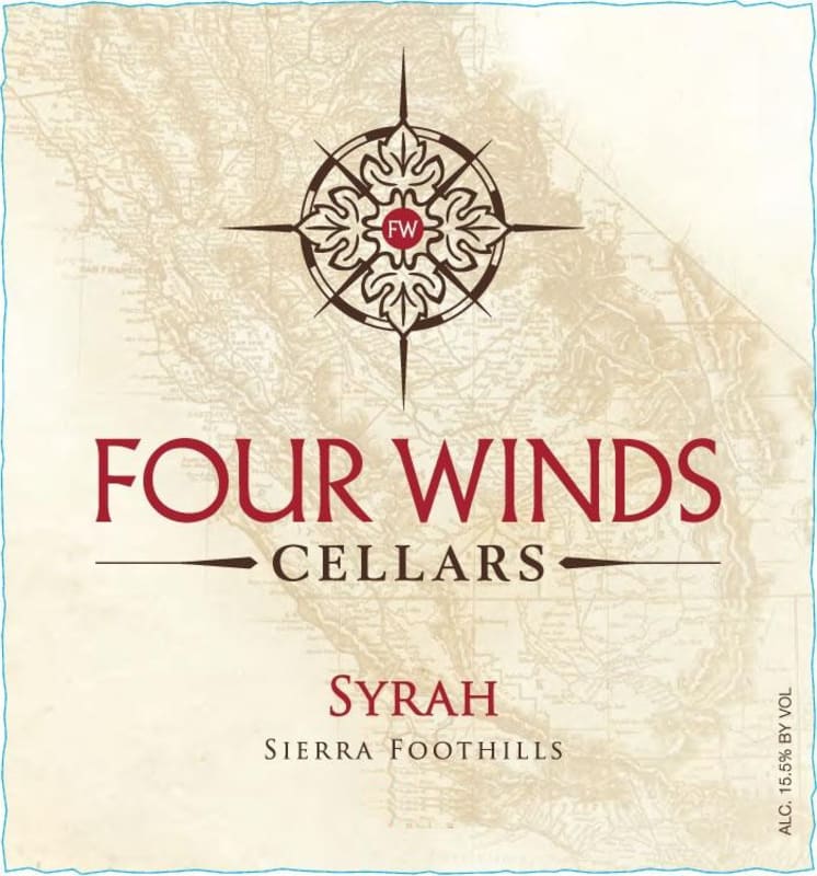 Four Winds Cellars Syrah 2012 Front Label