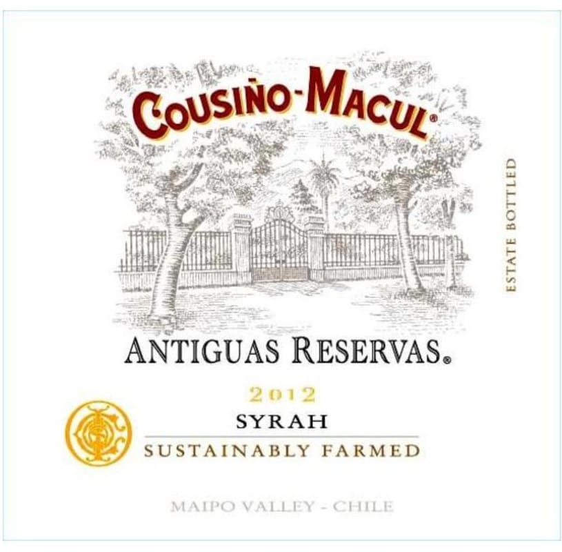 Vina Cousino-Macul Antiguas Reservas Syrah 2012 Front Label