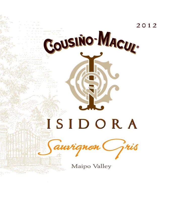 Vina Cousino-Macul Isidora Sauvignon Gris 2012 Front Label