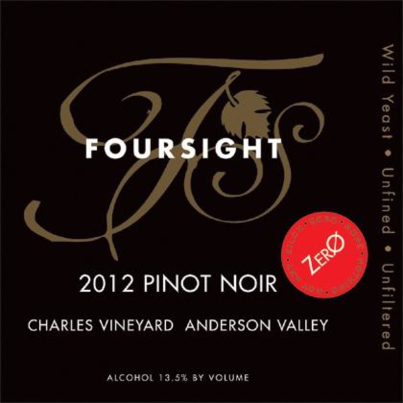Foursight Wines Charles Zero New Oak Pinot Noir 2012 Front Label