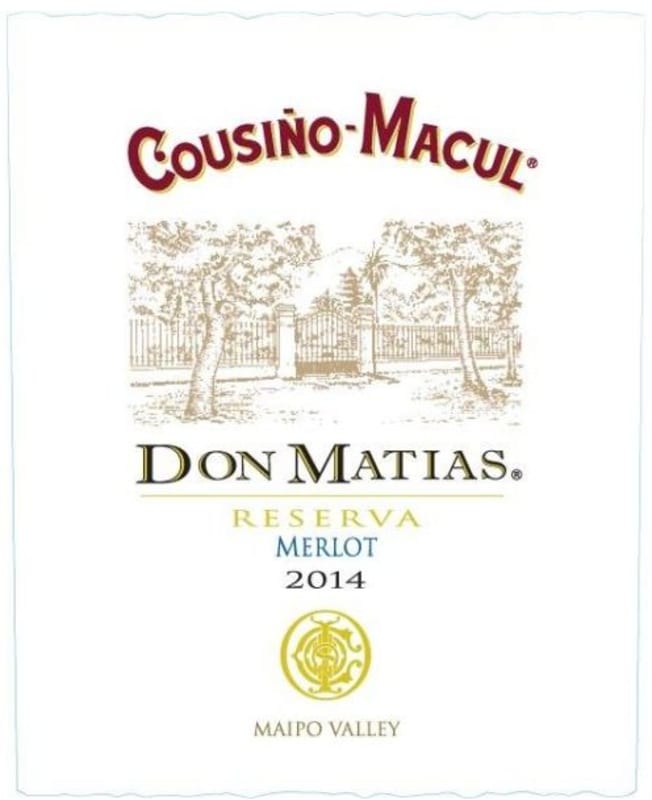Vina Cousino-Macul Don Matias Reserva Merlot 2014 Front Label