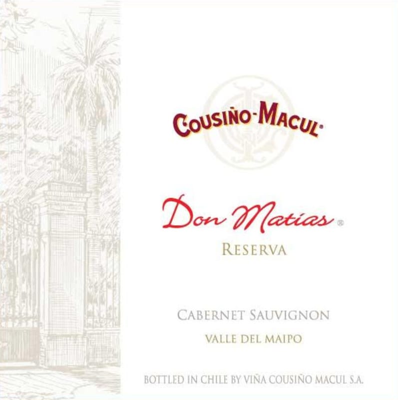Vina Cousino-Macul Don Matias Reserva Cabernet Sauvignon 2012 Front Label