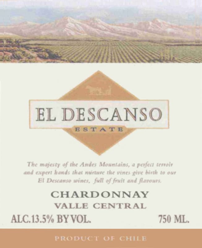 Vina El Descanso Estate Chardonnay 2015 Front Label