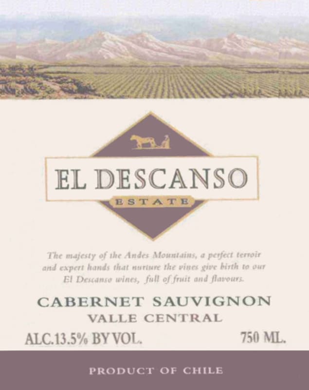 Vina El Descanso Cabernet Sauvignon 2015 Front Label