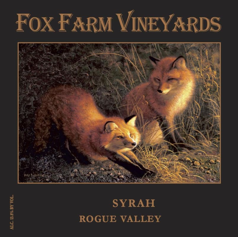 Fox Farm Vineyards & Wine Bar Syrah 2013 Front Label