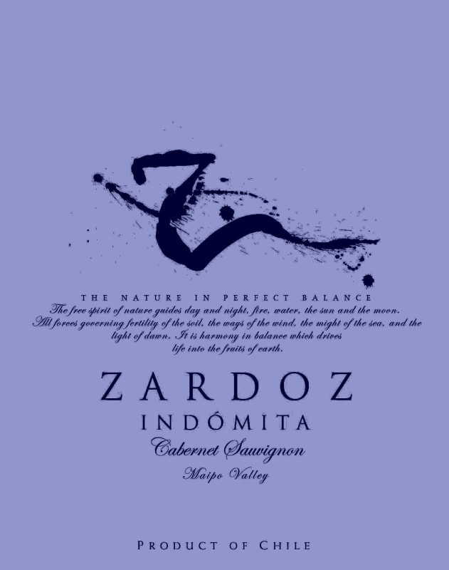 Vina Indomita Zardoz 2012 Front Label
