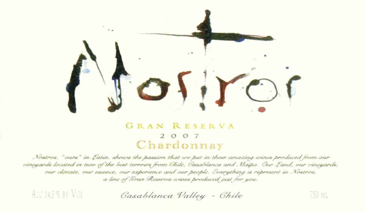 Vina Indomita Nostros Gran Reserva Chardonnay 2007 Front Label