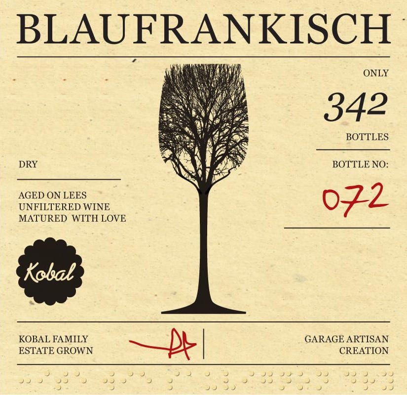 Vina Kobal Blaufrankisch 2012 Front Label