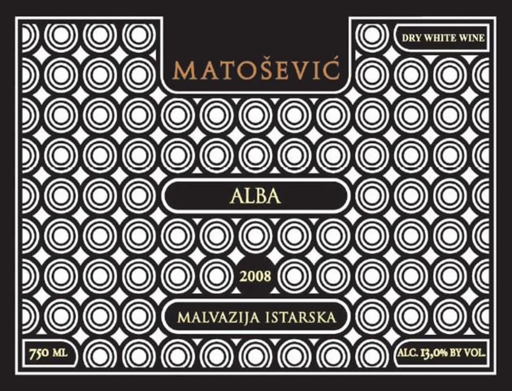 Vina Matosevic Alba Malvazija Istarska 2008 Front Label