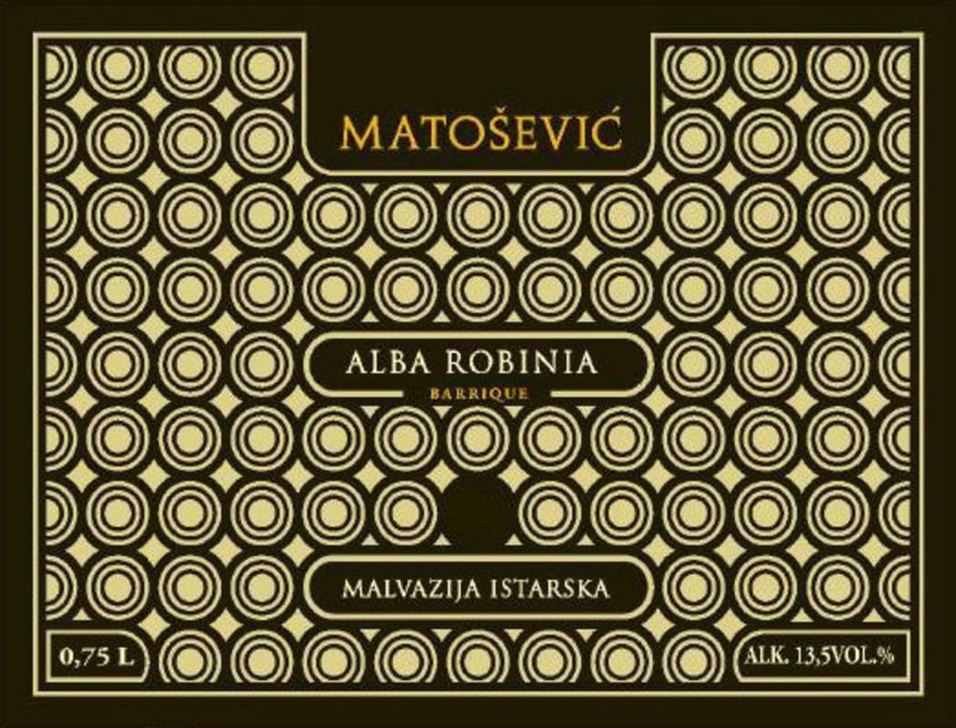 Vina Matosevic Alba Robinia Malvazija Istarska 2011 Front Label