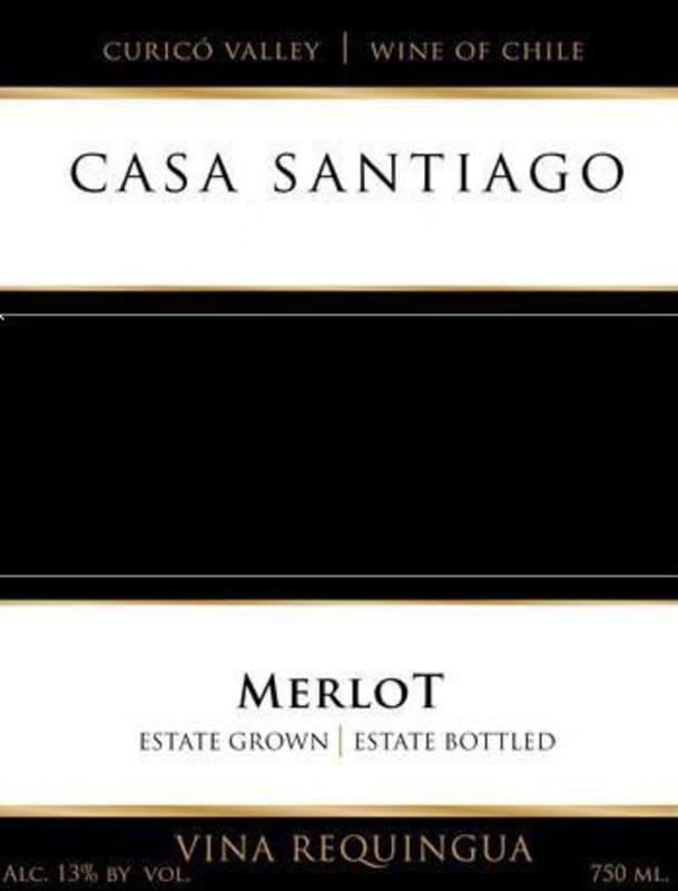 Vina Requingua Winery Casa Santiago Merlot 2012 Front Label