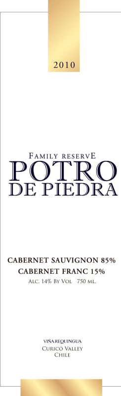 Vina Requingua Winery Potro de Piedra Family Reserve 2010 Front Label