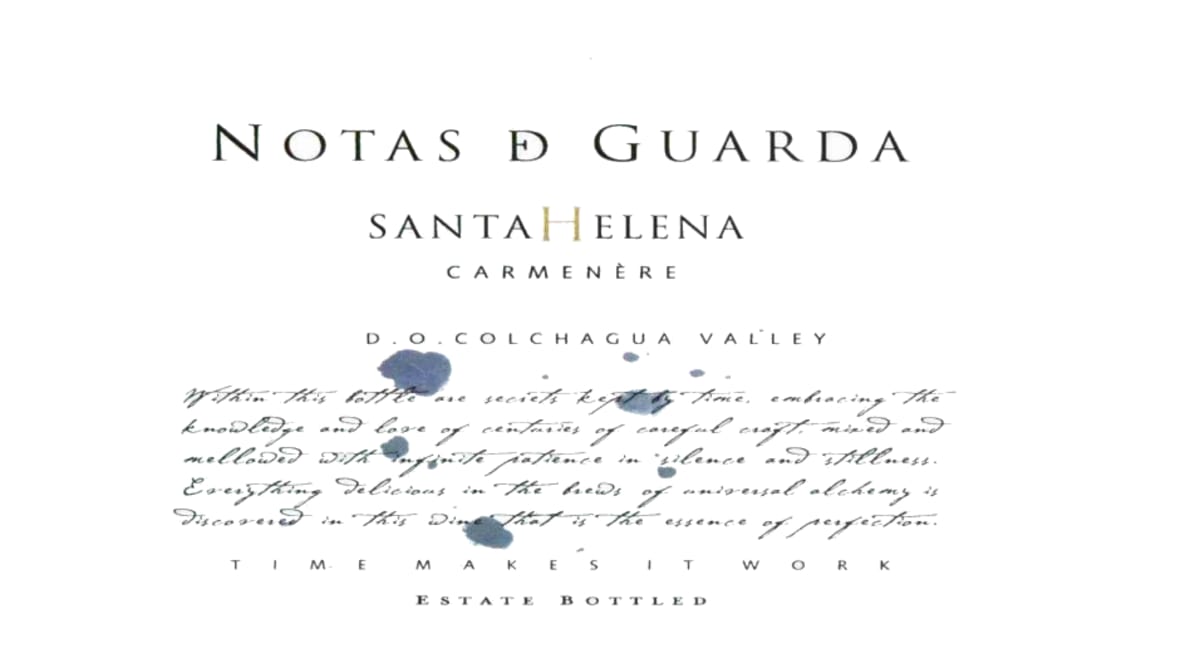 Vina Santa Helena Notas de Guarda Carmenere 2007 Front Label