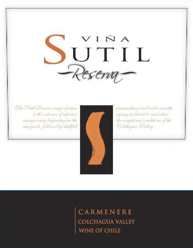 Vina Sutil Reserve Carmenere 2014 Front Label