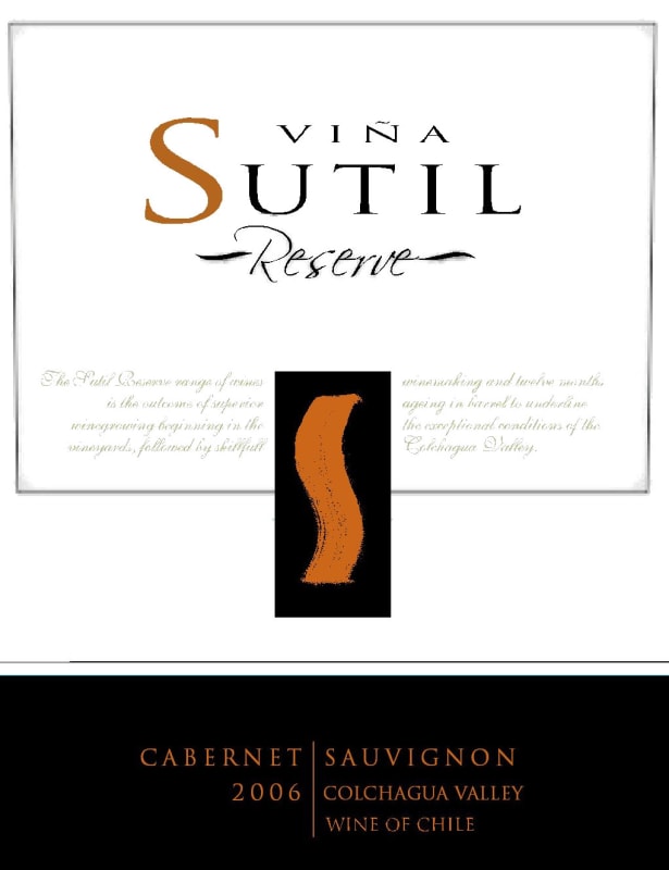Vina Sutil Reserve Cabernet Sauvignon 2006 Front Label