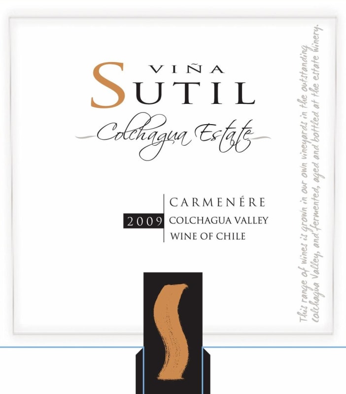 Vina Sutil Carmenere 2009 Front Label