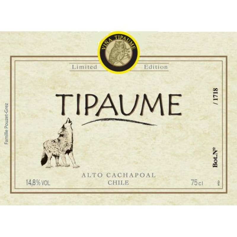 Vina Tipaume Alto Cachapoal Valley Tipaume 2010 Front Label