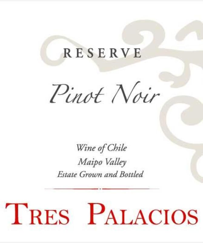 Vina Tres Palacios Reserve Pinot Noir 2012 Front Label