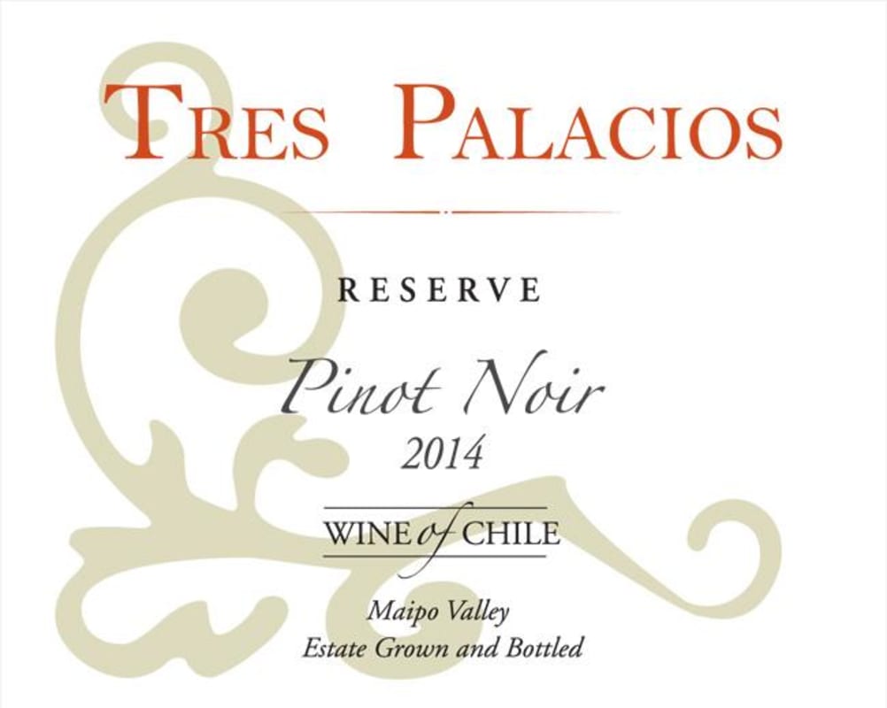 Vina Tres Palacios Reserve Pinot Noir 2014 Front Label